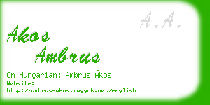 akos ambrus business card