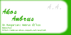 akos ambrus business card